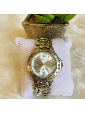 Anchor Blue Silver Tone Quartz Wristwatch